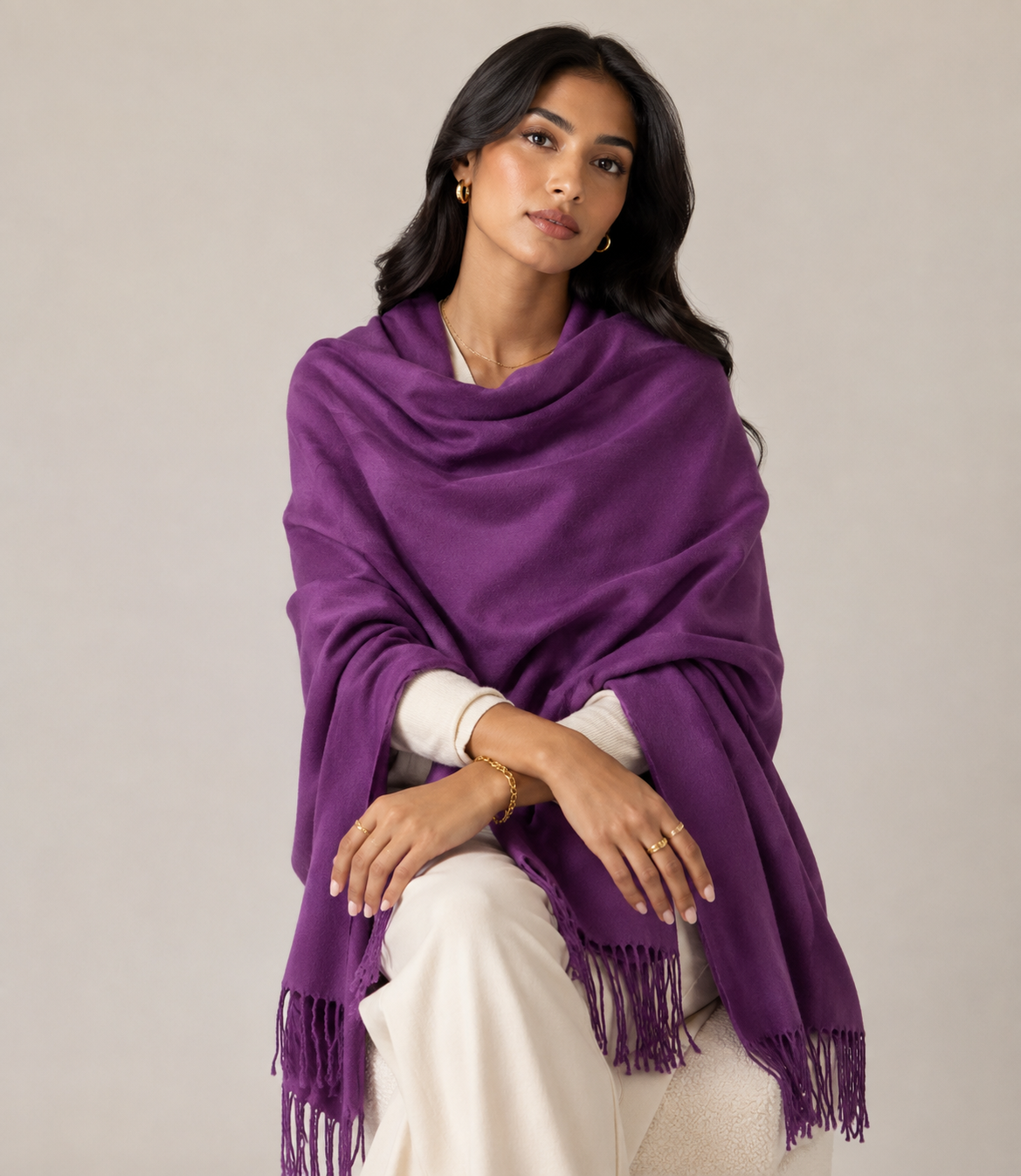 Handwoven Pashmina shawl → Luxury handwoven pashmina shawl — Kumari's