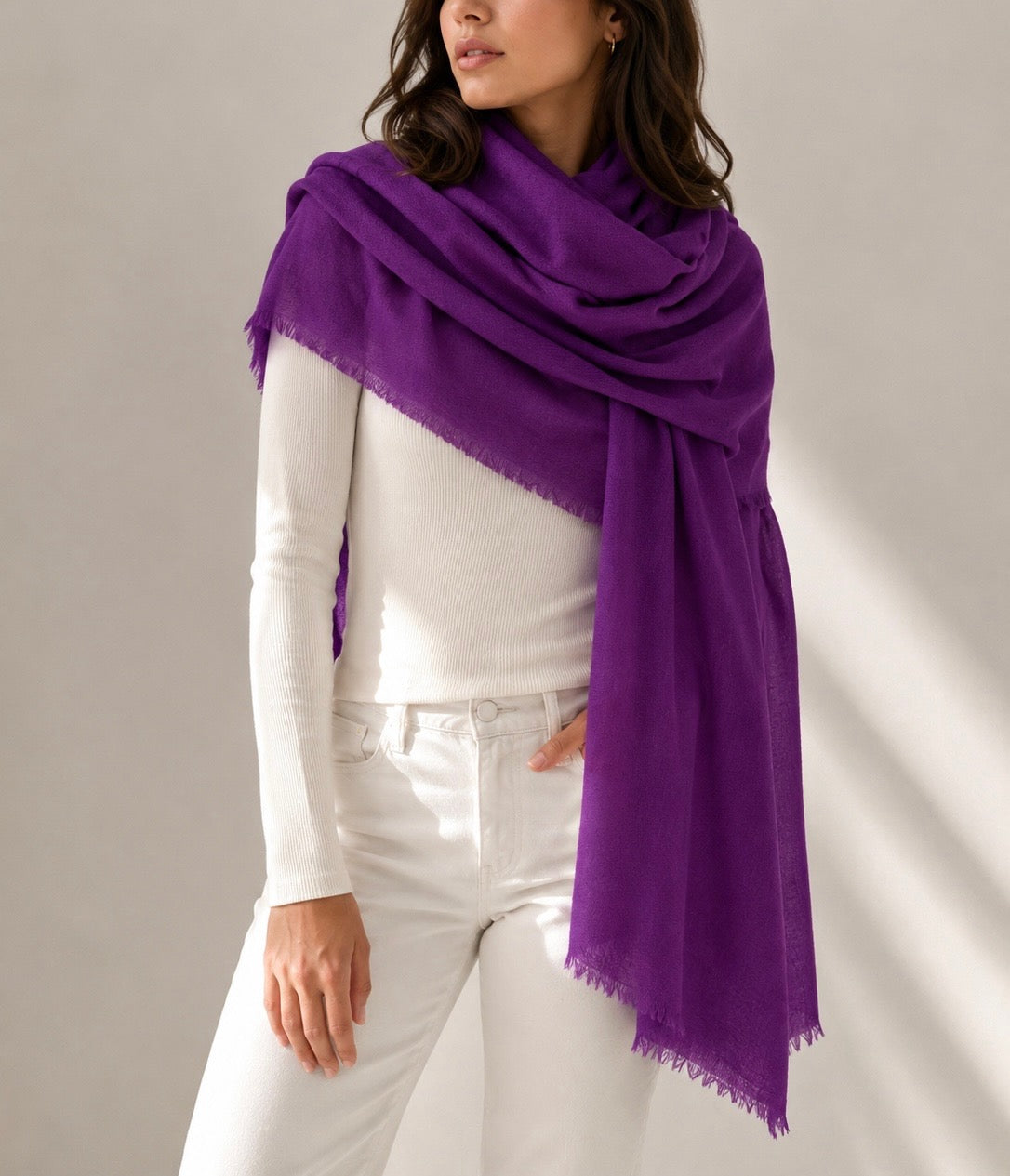 Purple cashmere shawl