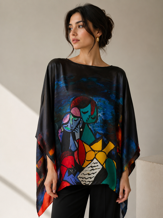 Silk tunic shorter style