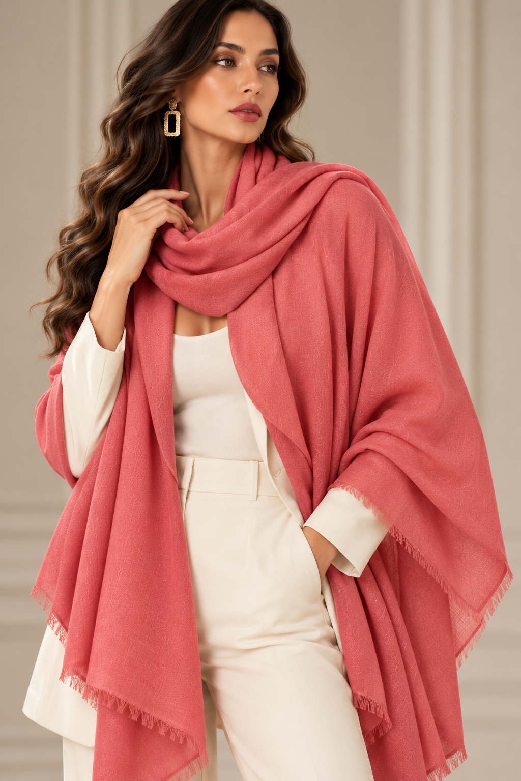 Handwoven cashmere shawl
