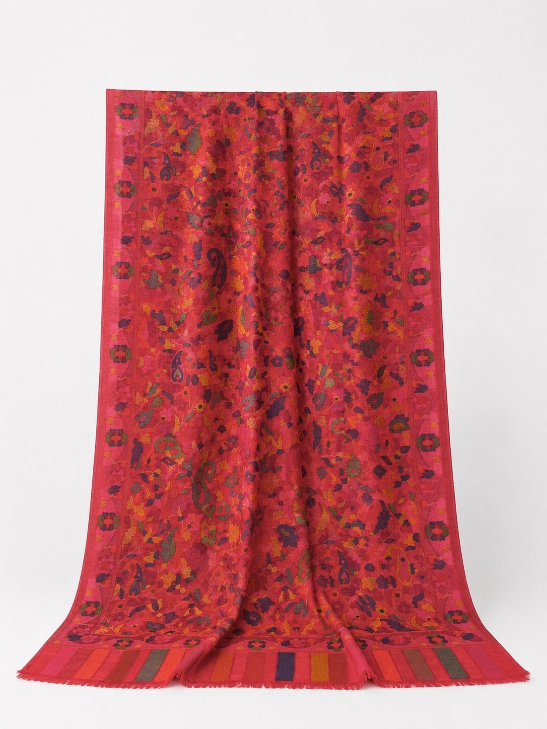 Handwoven floral shawl