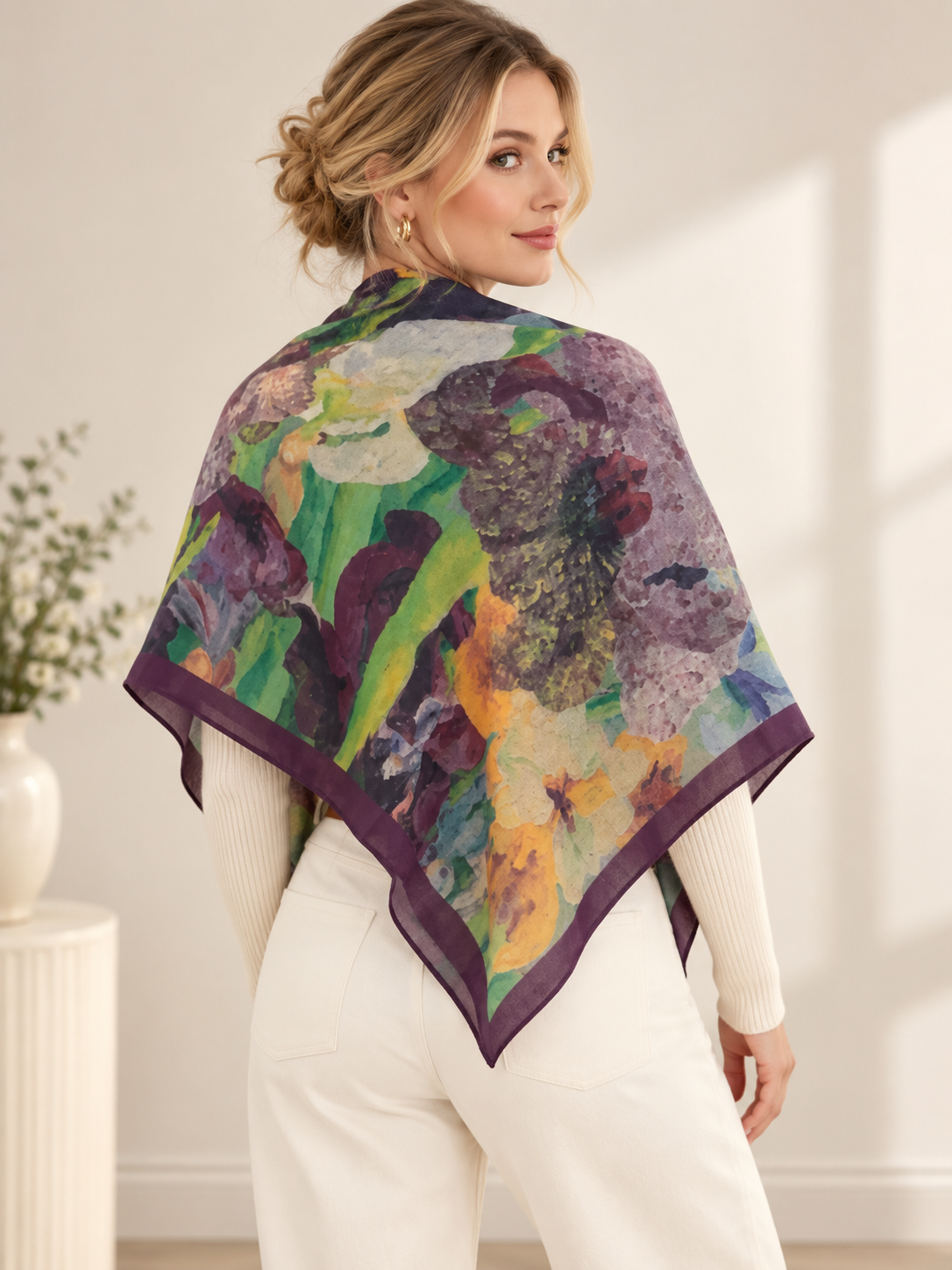 Floral Square Scarf