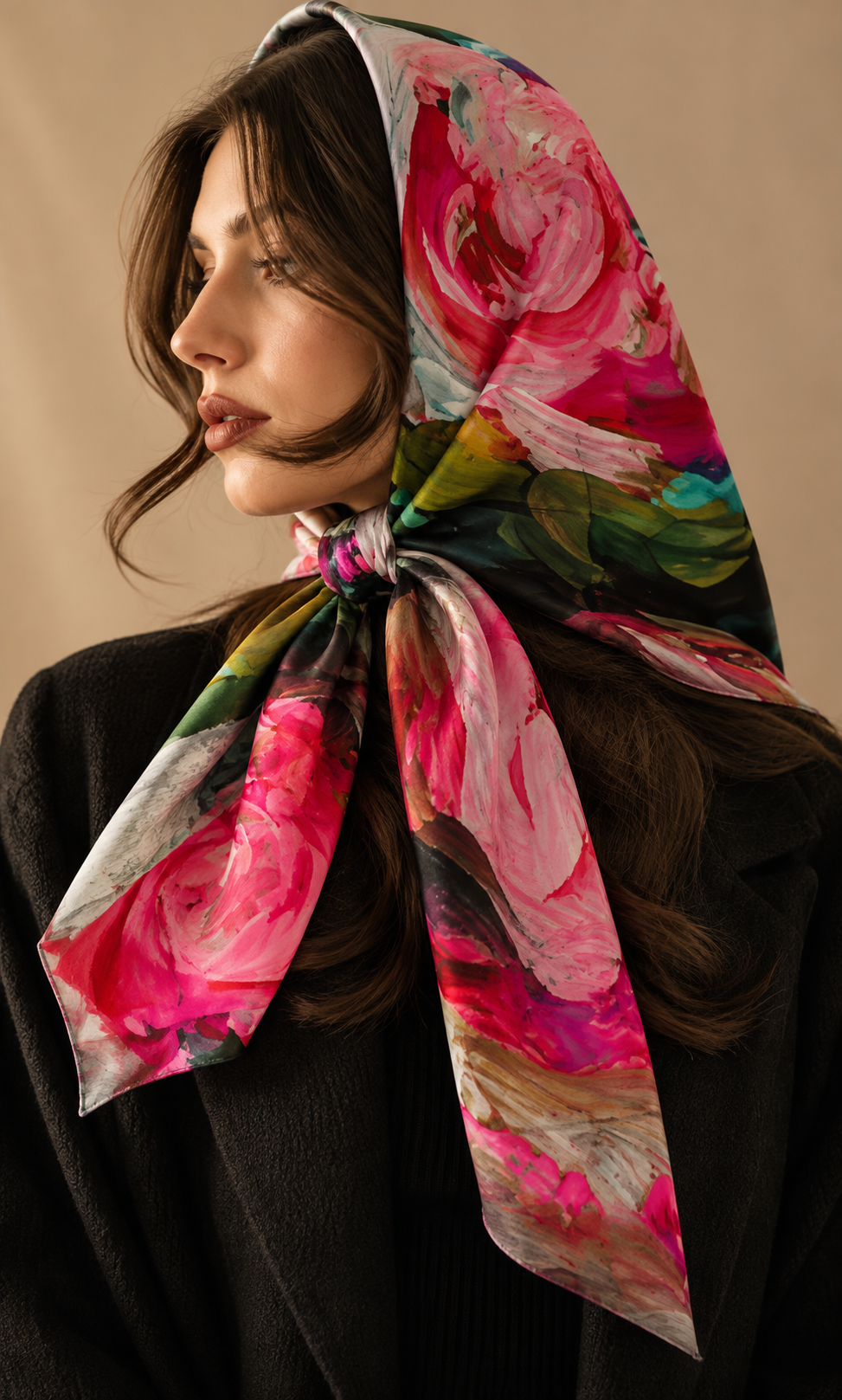 Floral cotton scarf