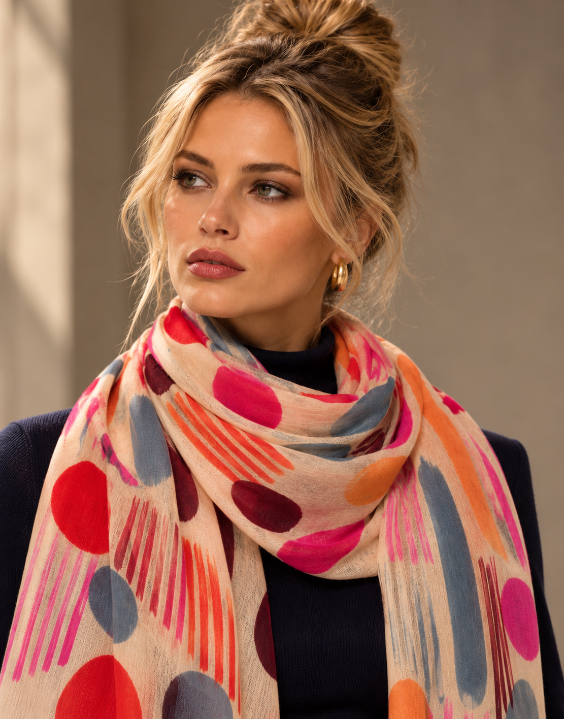 A beautiful cashmere scarf in pretty shades 