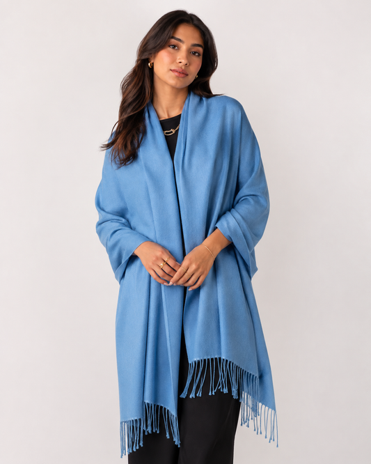 French blue pashmina shawl