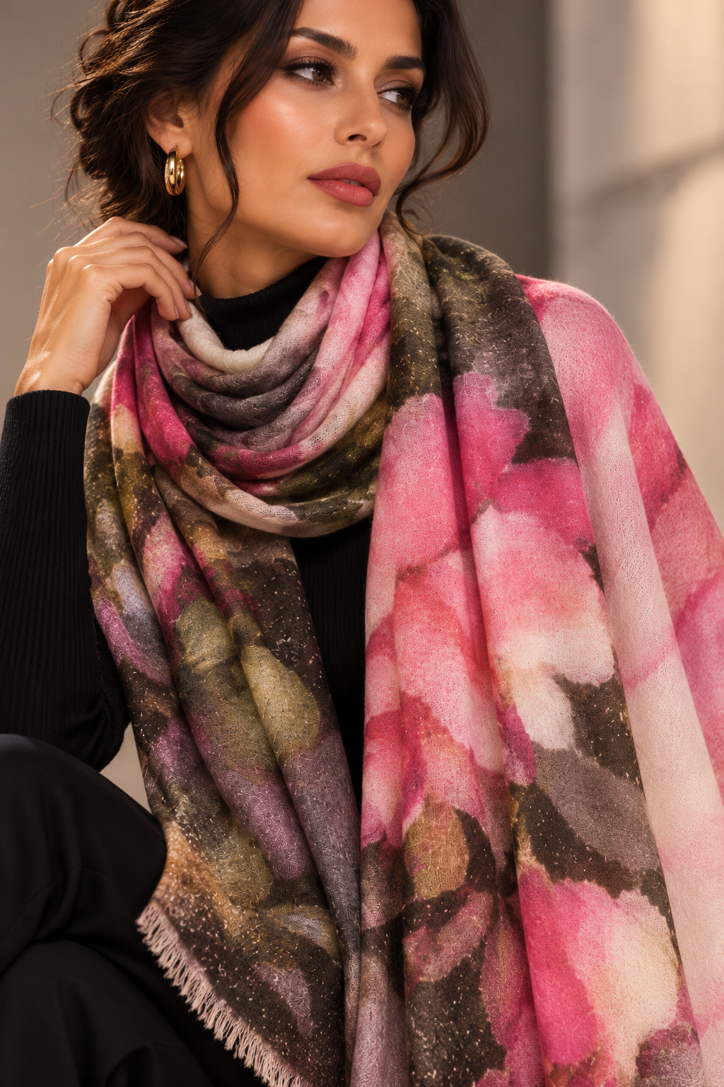 Cashmere handwoven scarf