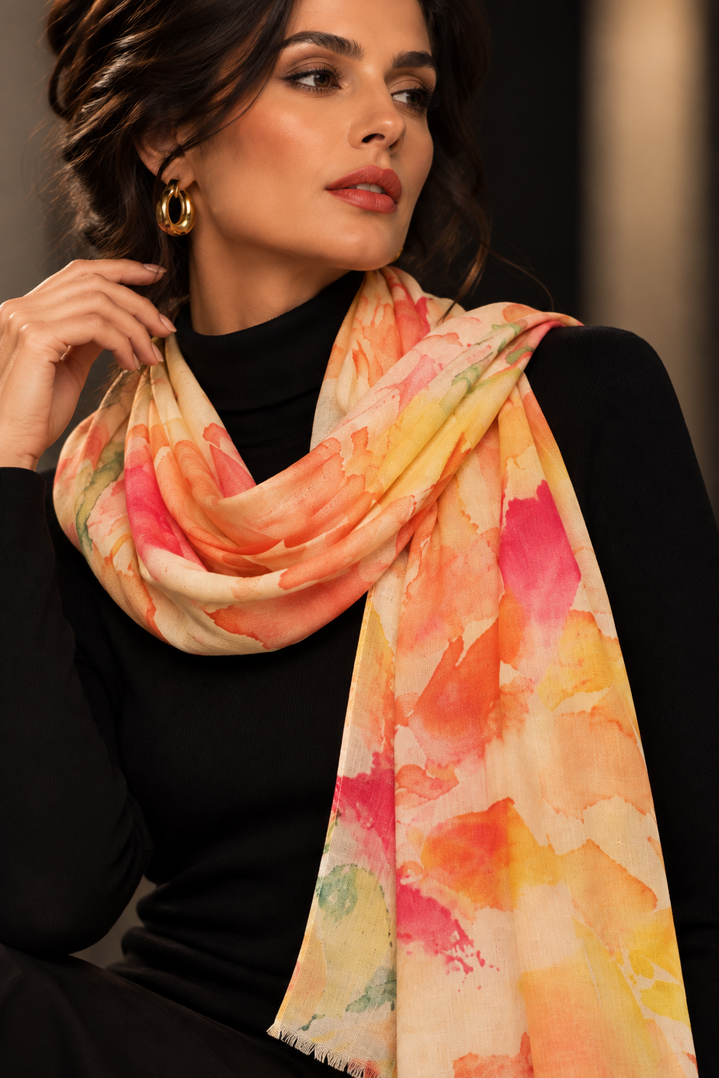 Handwoven elegant cashmere scarf
