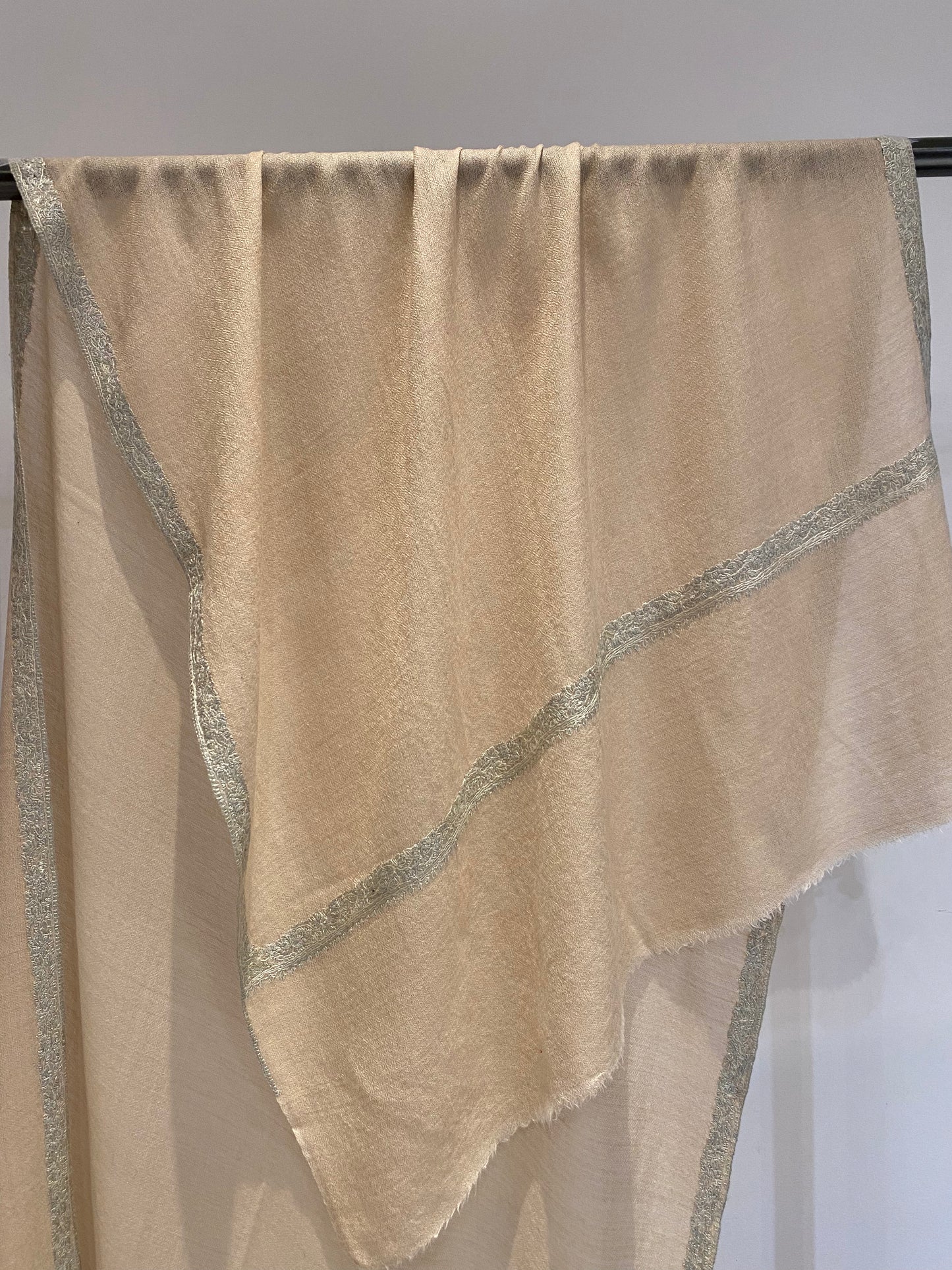 Detail of hand embroidered Kashmiri shawl traditional patterns