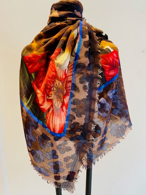 Light Summer Wool Printed Scarf.