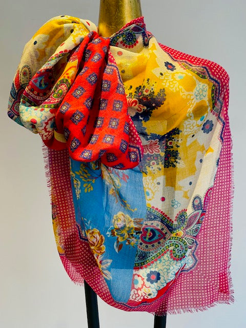 Square  Silk Wool Scarf.