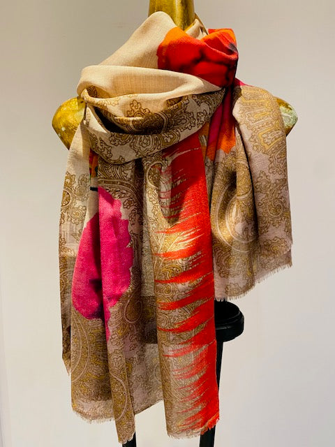 Summer Printed Wool Scarf.