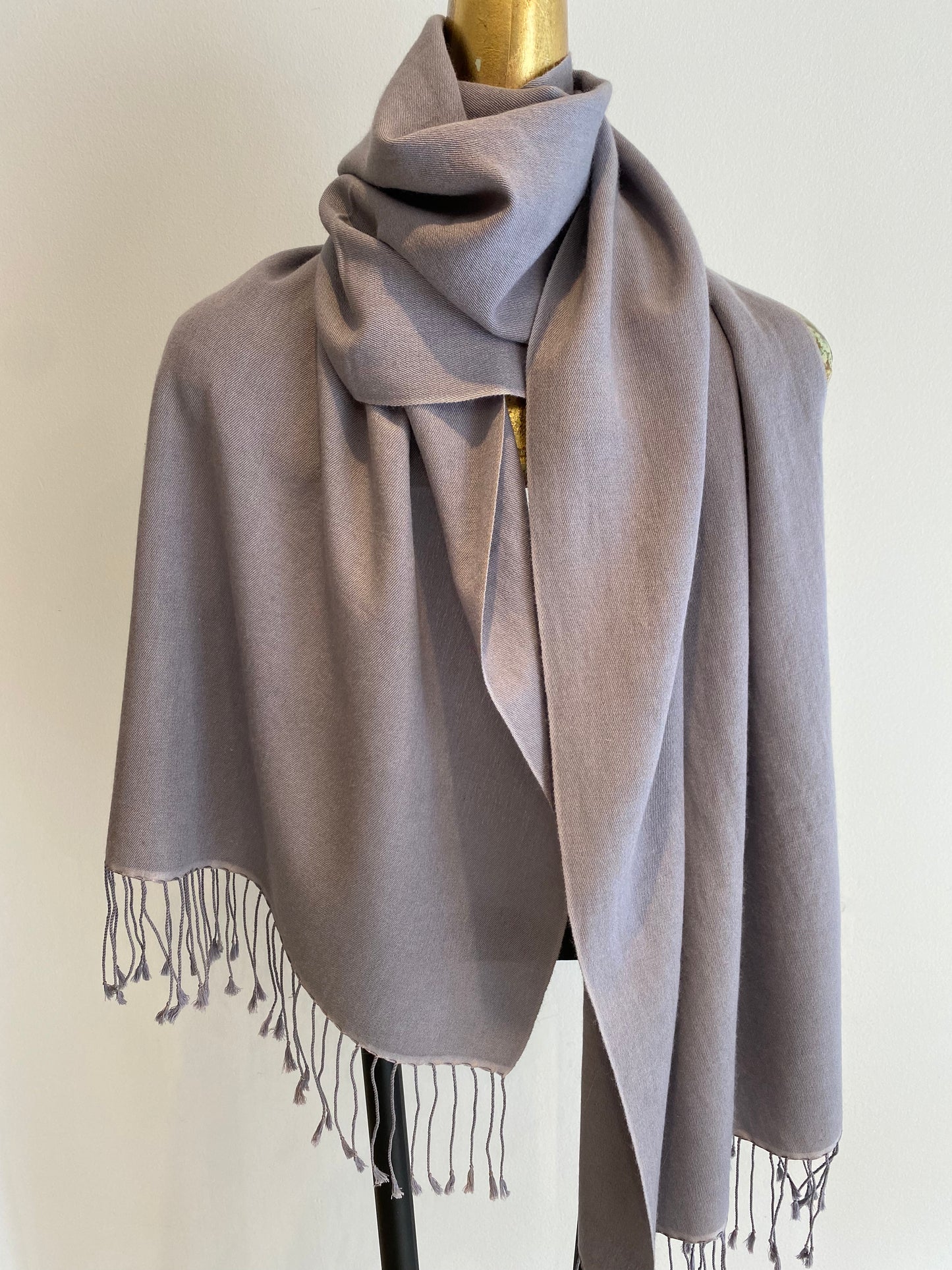 Pashmina scarf showing soft drape and luxurious texture