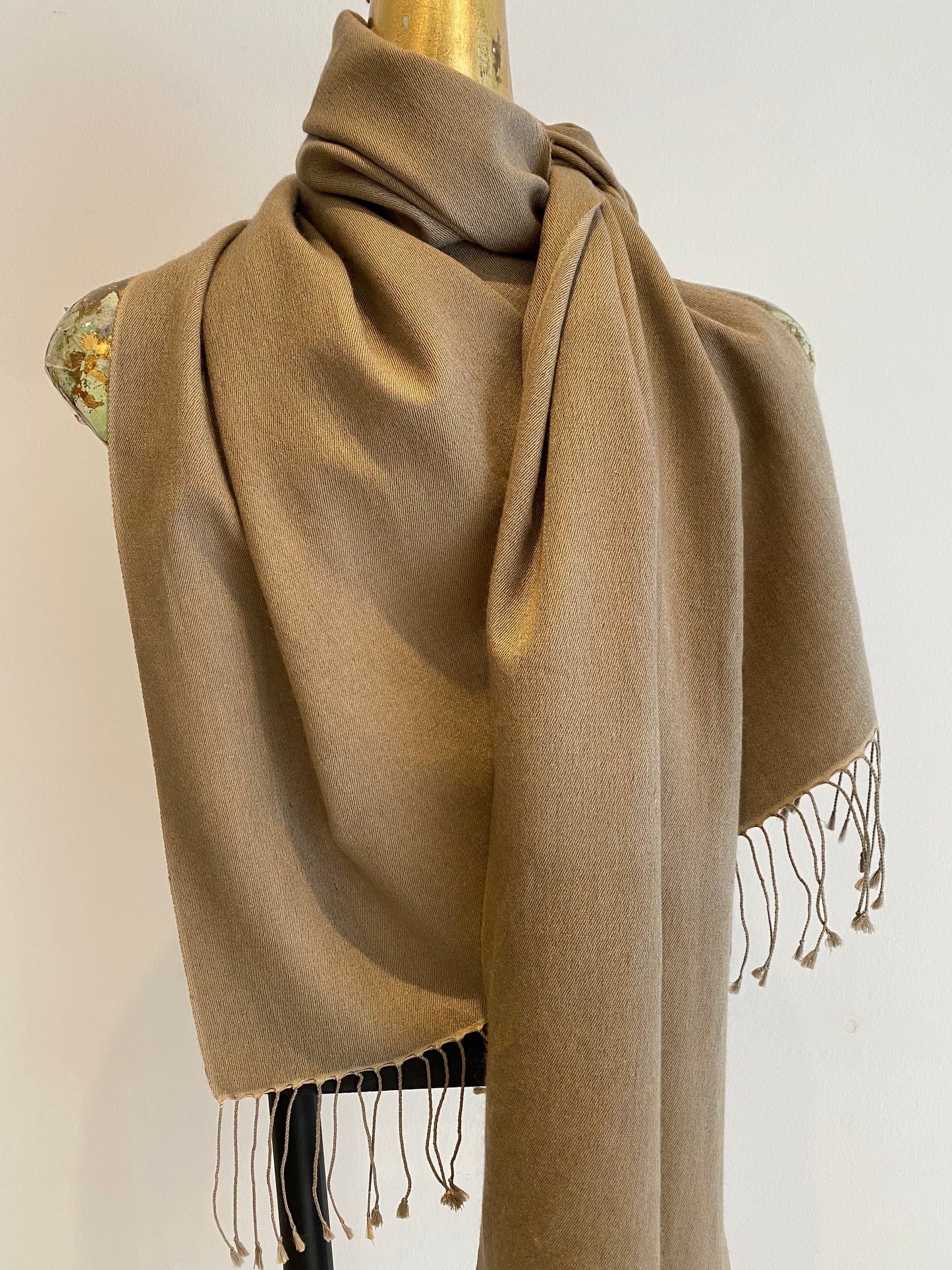 Pashmina scarf styled to showcase versatility and elegance