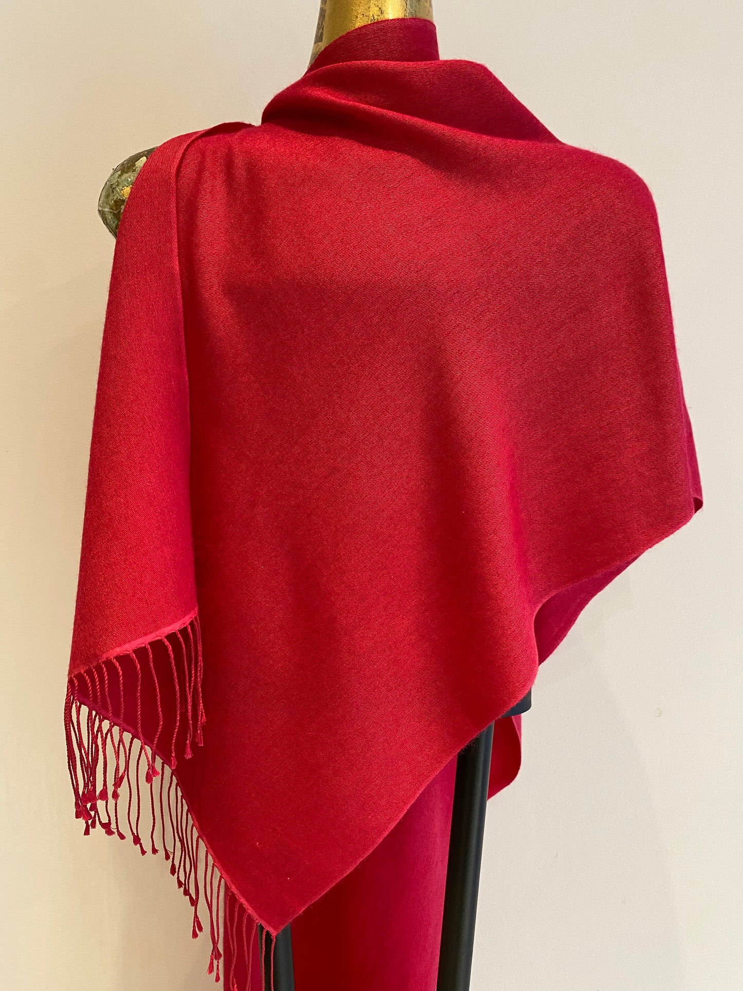 Classic pashmina scarf detail showing premium pashmina softness