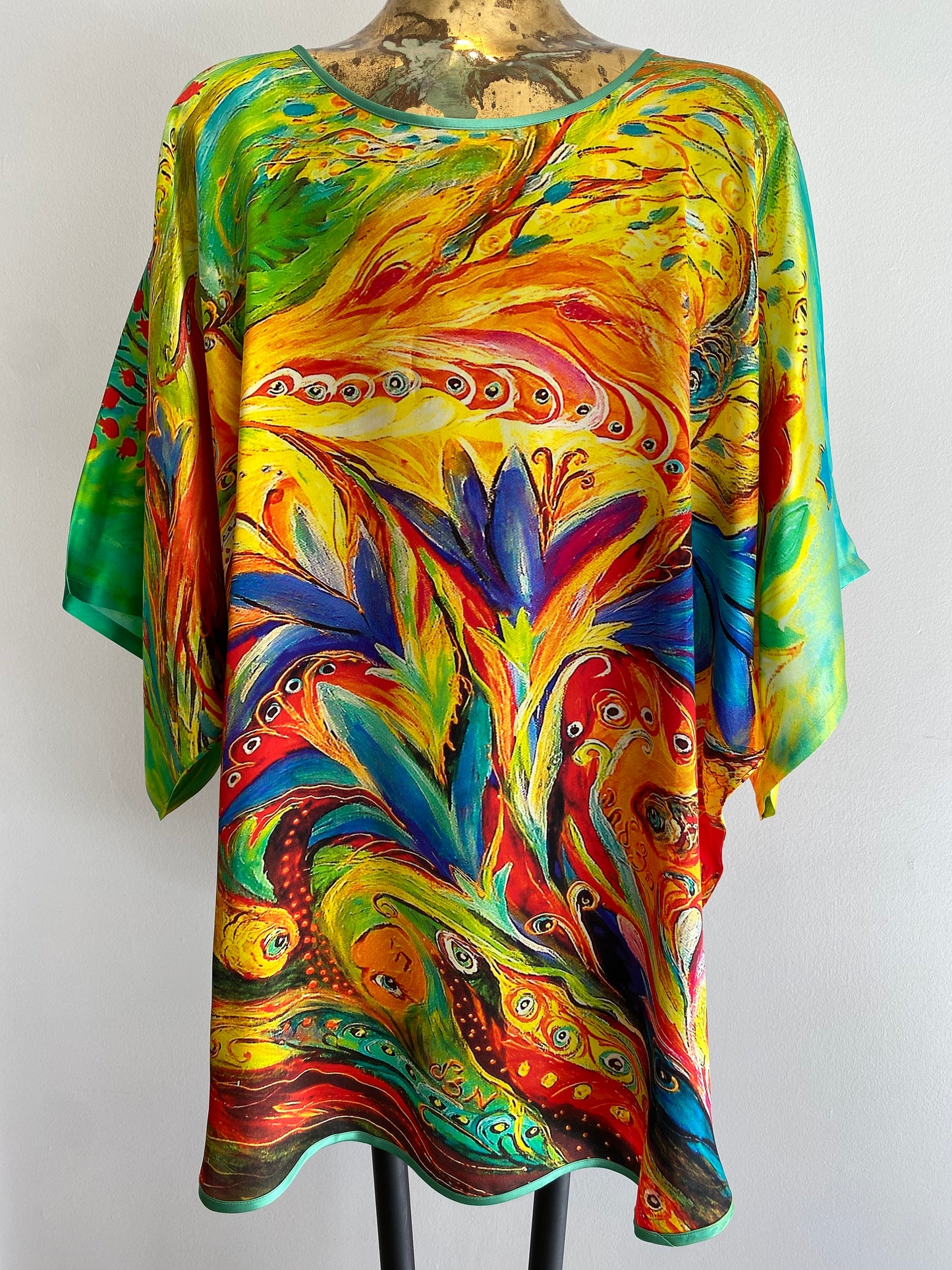 Silk tunic in vibrant colours