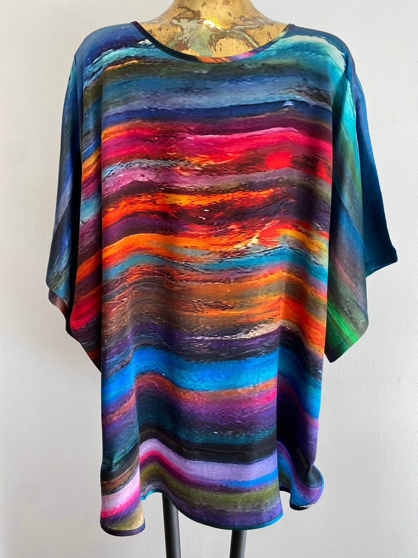 Watercolour design silk tunic