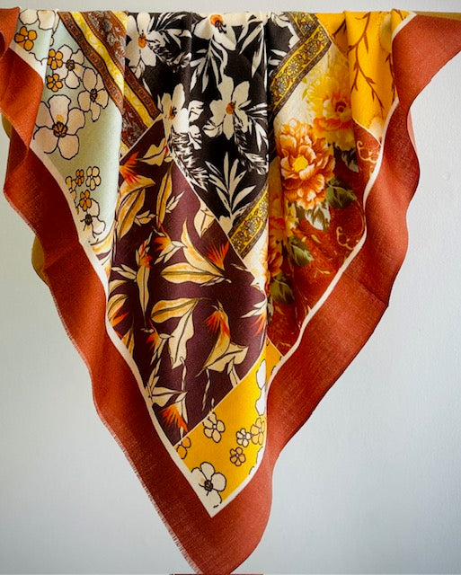 Merino Wool Silk Square Scarf