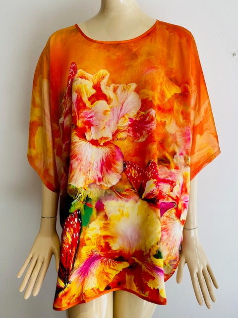 Silk Floral Tunic Short