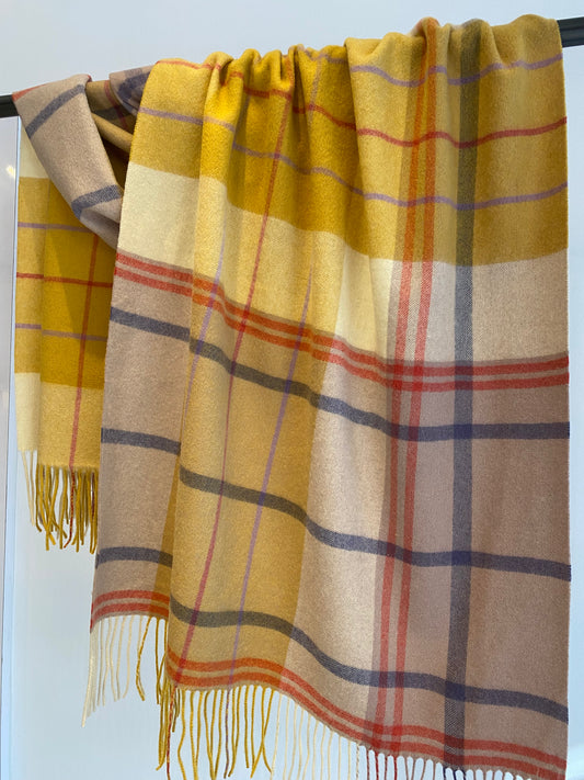 Plaid shawl in beautiful tones