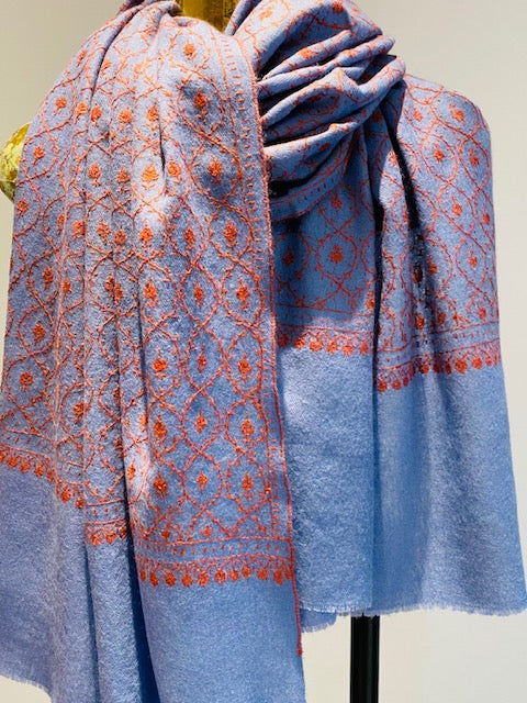 Kashmiri Shawl With All Over Embroidery