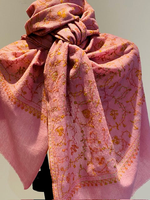Kashmiri Shawl With All Over Embroidery