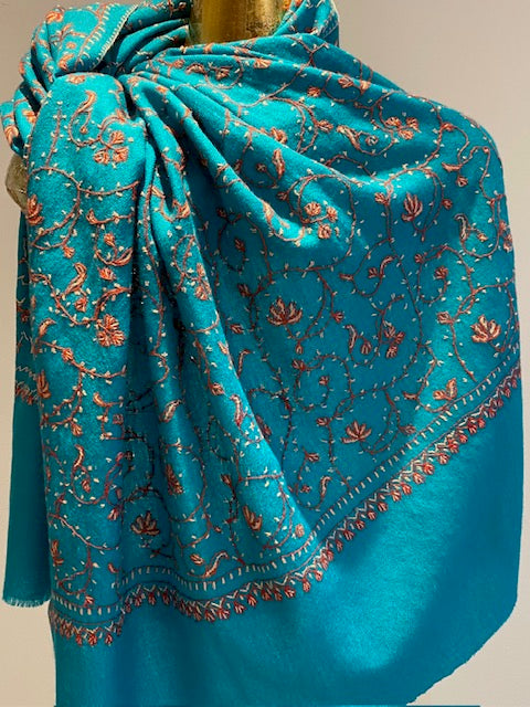 Kashmiri Shawl With All Over Embroidery