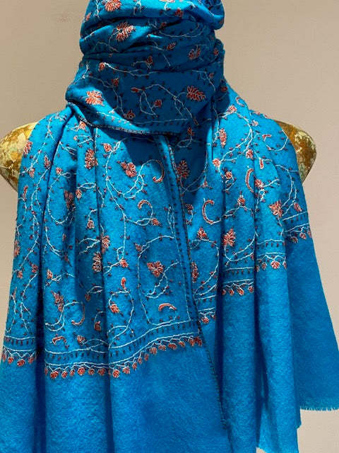 Kashmiri Shawl With All Over Embroidery