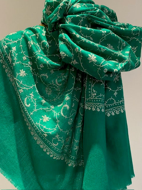 Kashmiri Shawl With All Over Embroidery
