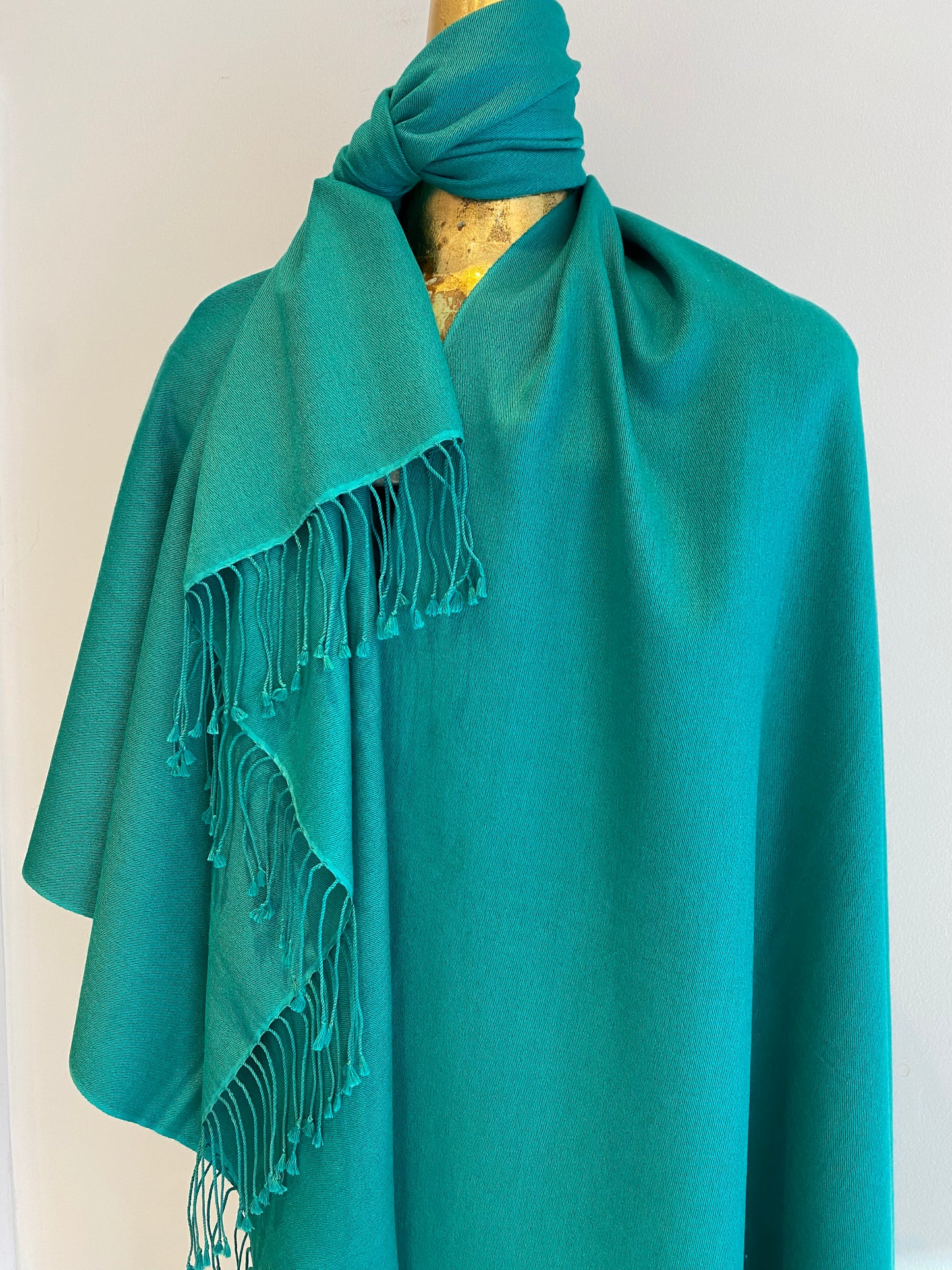 A beautiful Pashmina shawl draped