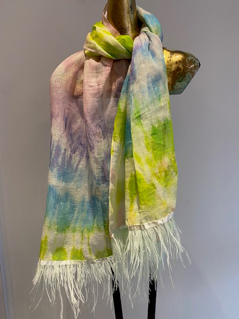 Linen Scarf With Trim