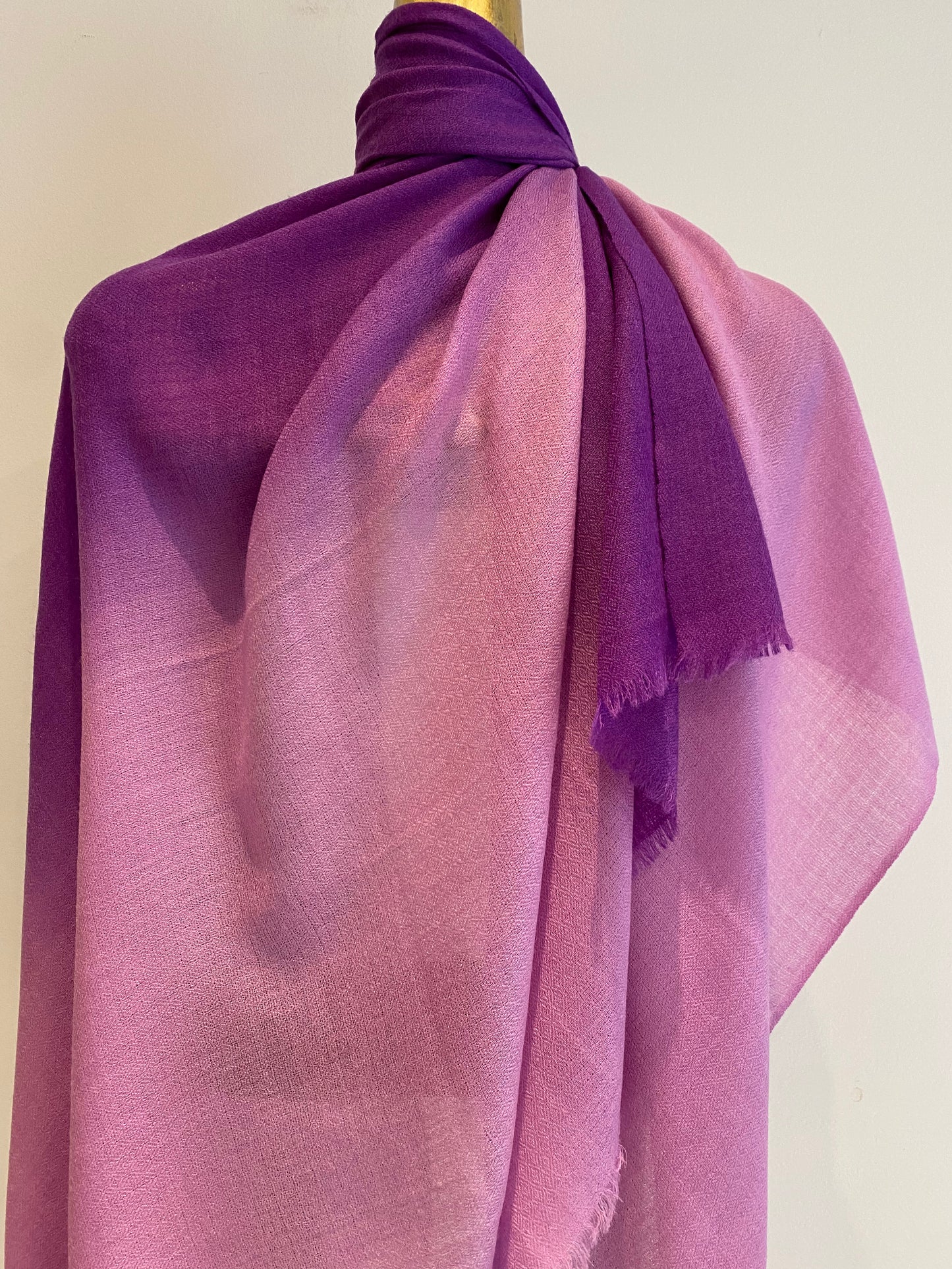 A lavender cashmere two tone shawl