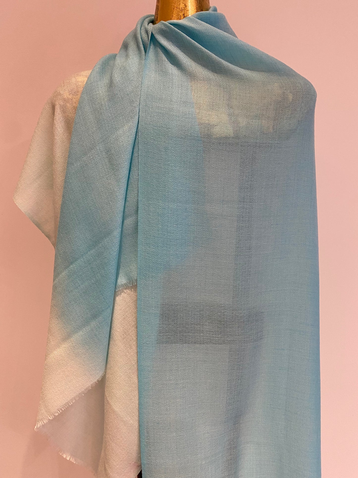 A dusty blue two tone shawl