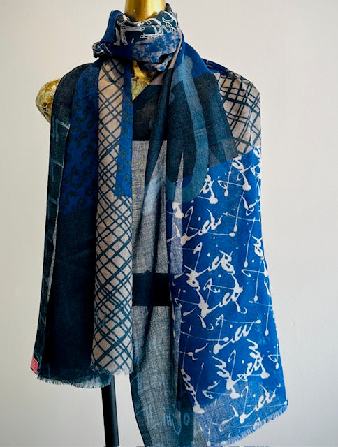 Wool & Silk Printed Scarf.