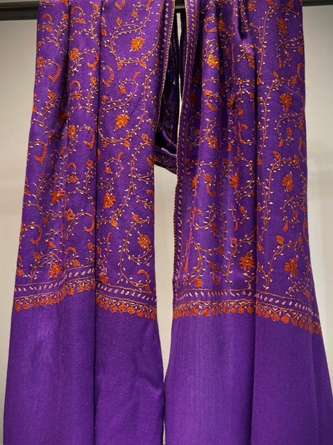 Kashmiri shawl draped elegantly - luxurious cashmere texture
