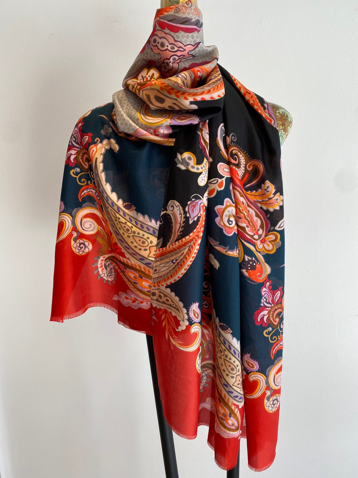 Spring Silk Scarf.       March Sale 25% Off ....At Checkout Use Code March25
