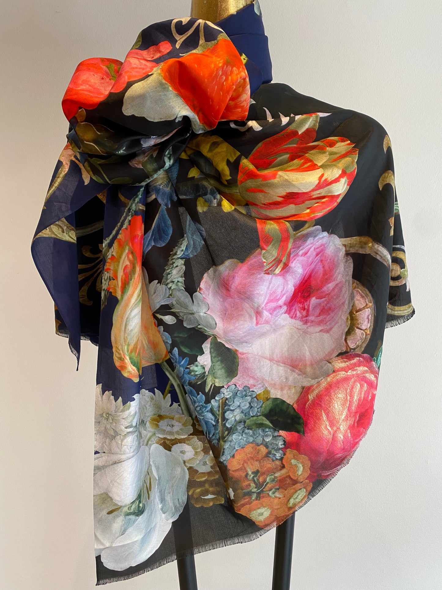 Spring Silk Scarf.       March Sale 25% Off ....At Checkout Use Code March25