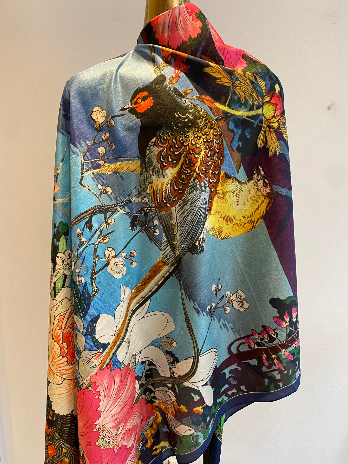 Spring Silk Scarf.       March Sale 25% Off ....At Checkout Use Code March25