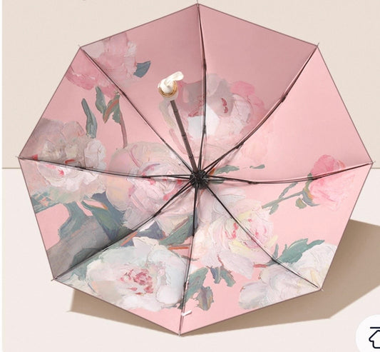 Pink Floral Umbrella