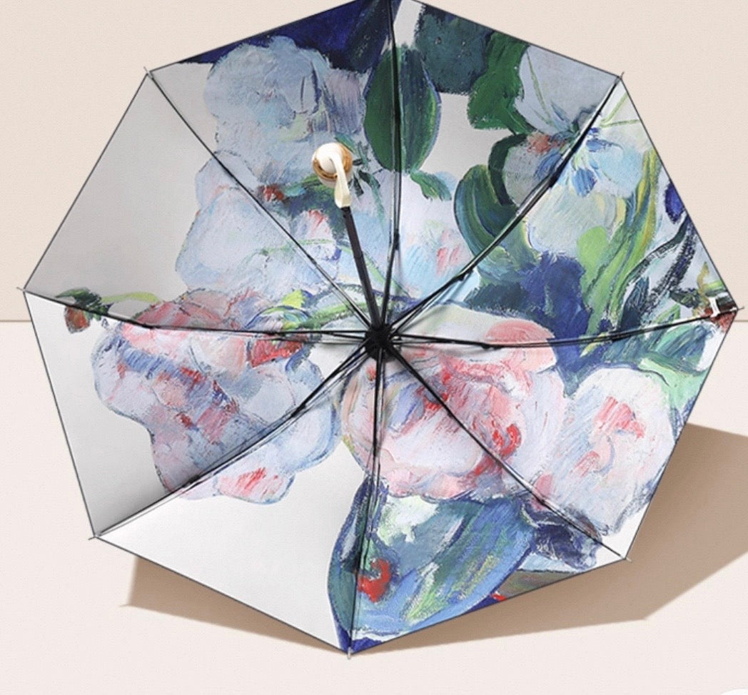 Blue Floral Umbrella