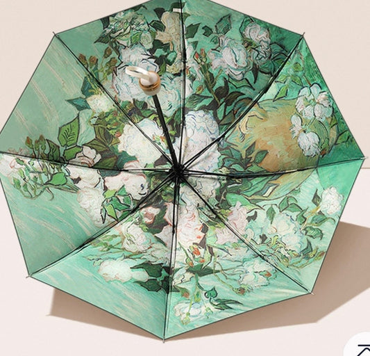 Green Floral Umbrella