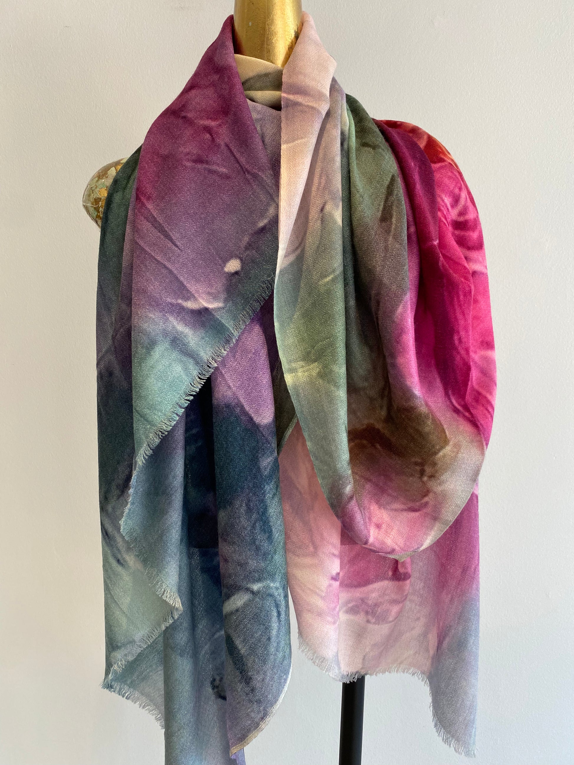  100% cashmere printed shawl - heirloom quality