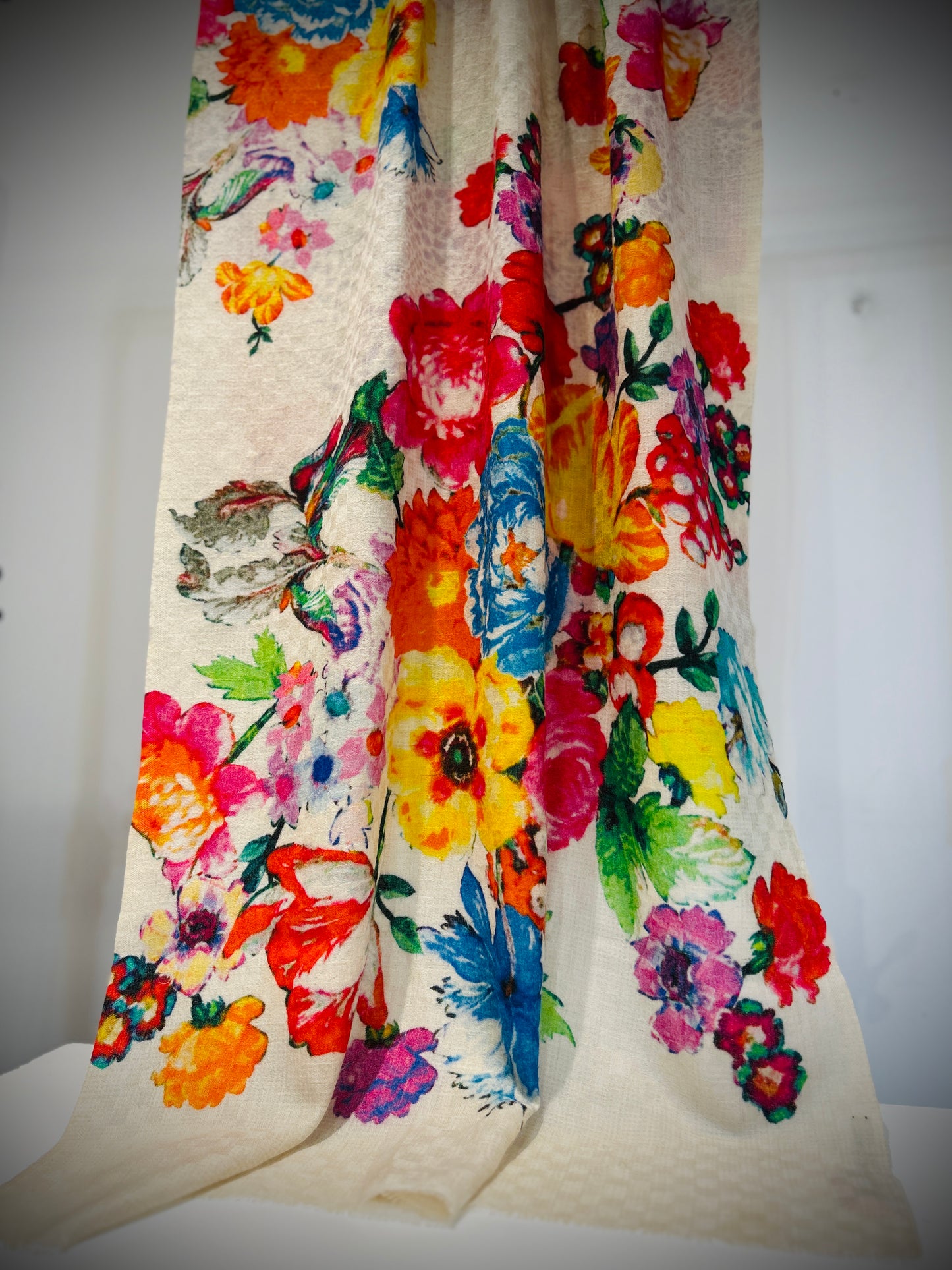 Double sided silk scarf with reversible design - 100% pure silk luxury