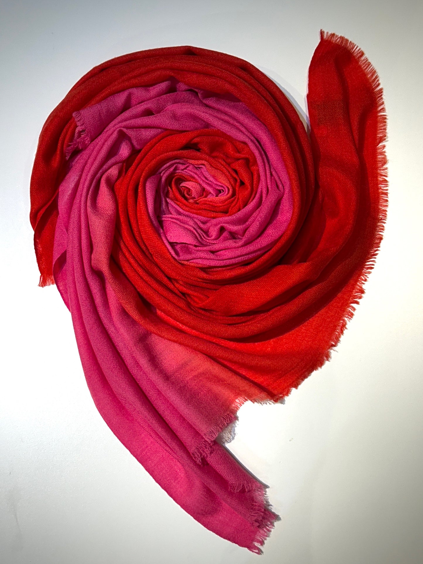 Luxury featherweight cashmere two tone shawl - ultra-lightweight elegance