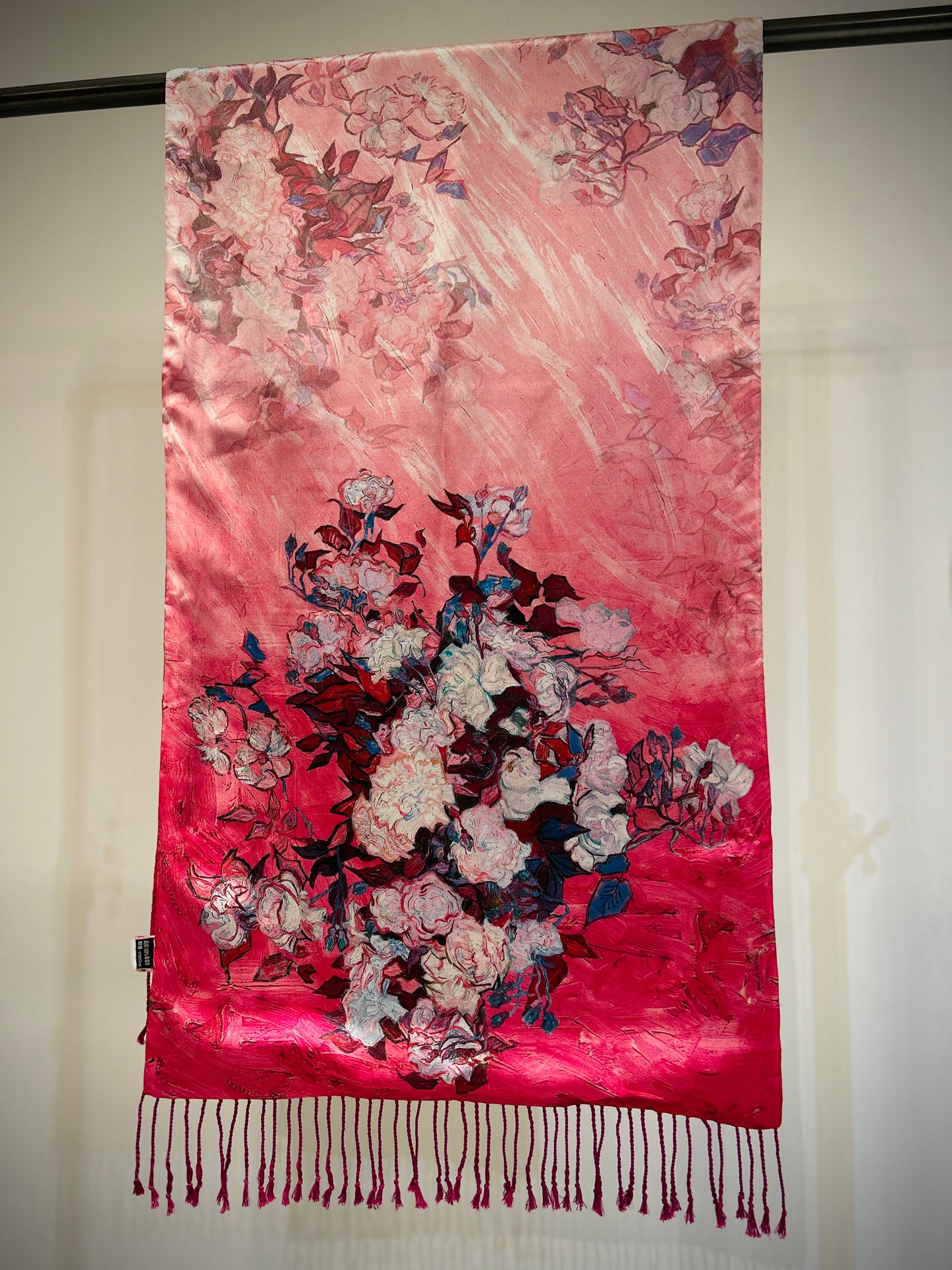 Luxurious cashmere silk scarf with elegant drape and soft texture