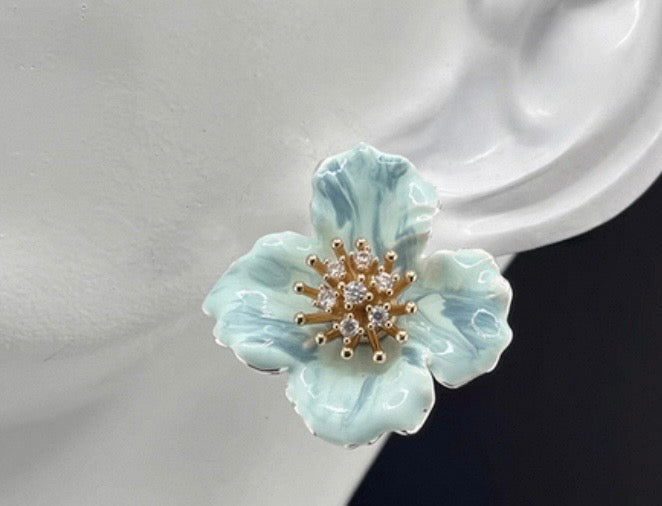 Blue Flower Earring