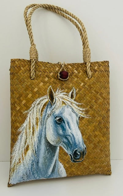 Horse Hand Painted Basket