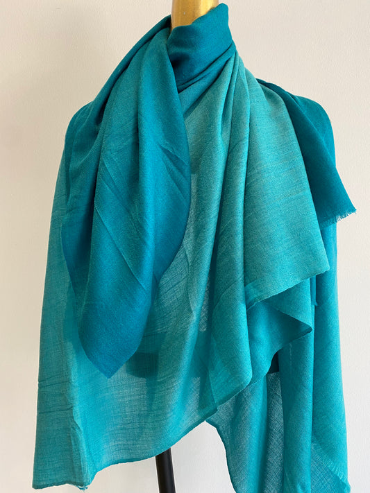 Luxury Featherweight Cashmere Two Tone Shawl.