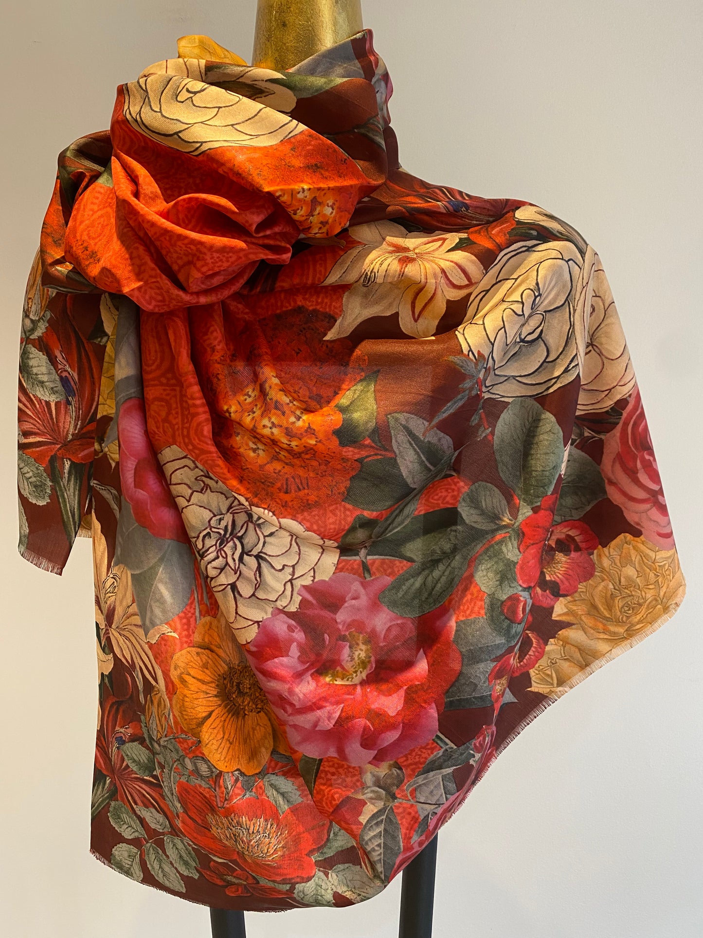 Spring Silk Scarf.       March Sale 25% Off ....At Checkout Use Code March25