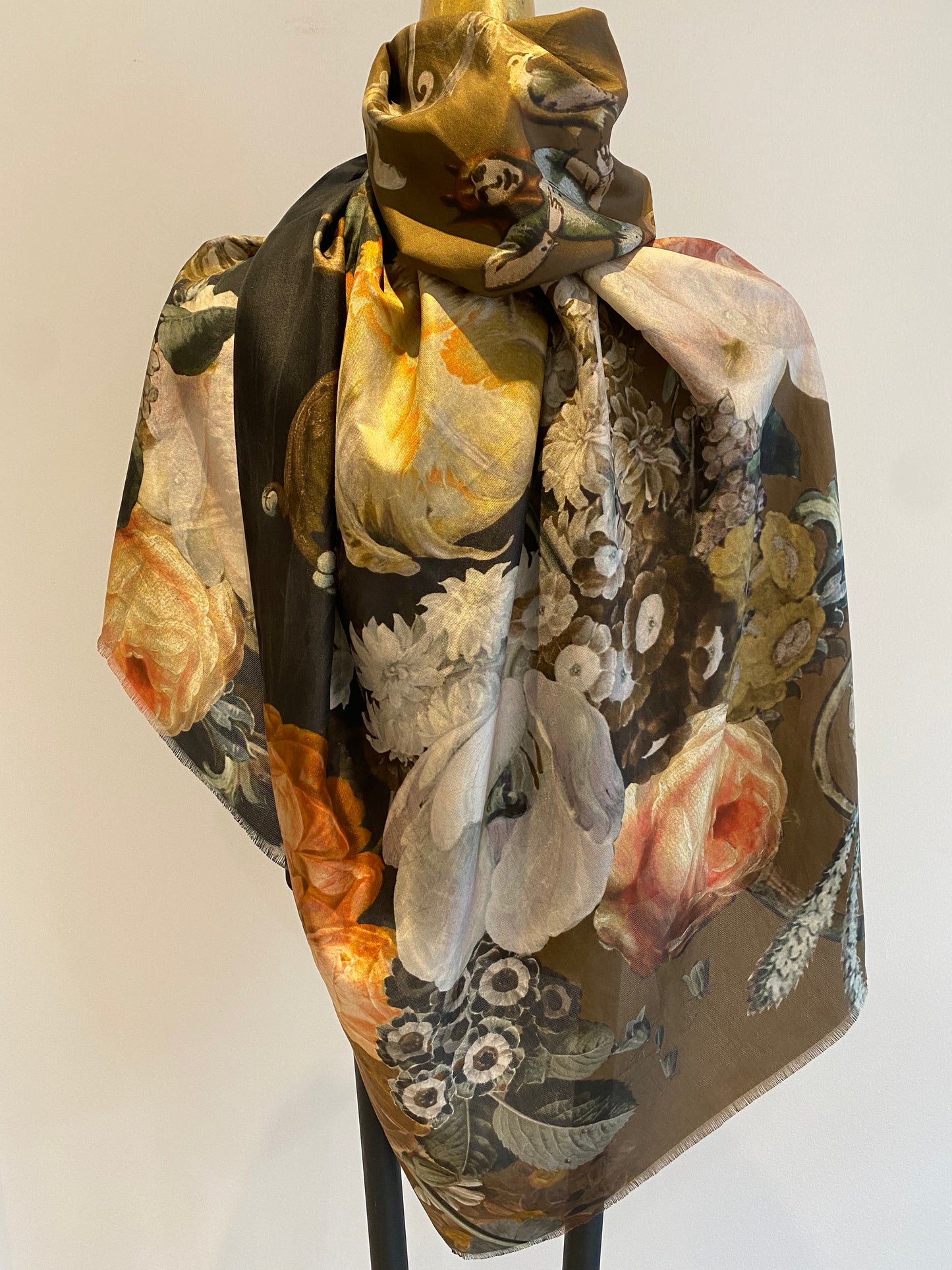 Spring Silk Scarf.       March Sale 25% Off ....At Checkout Use Code March25