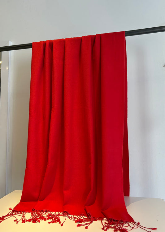 Classic pashmina shawl in neutral palette"